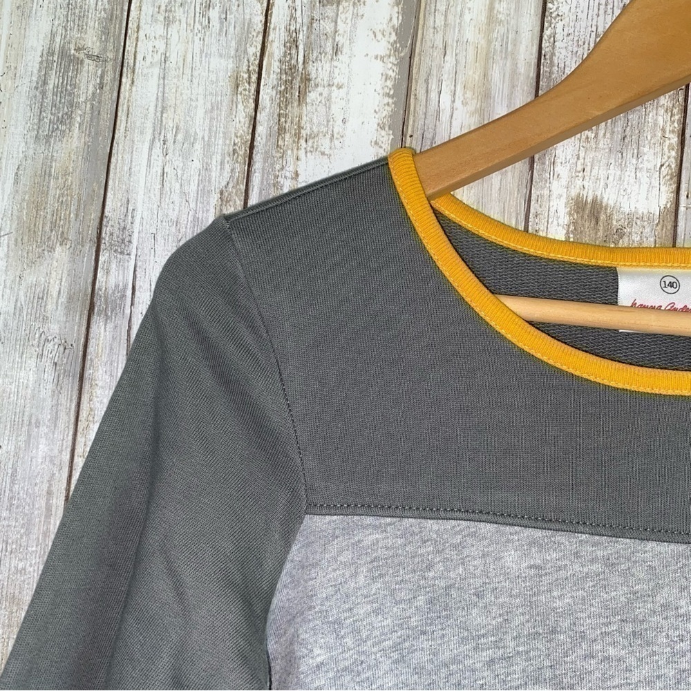 Hanna Andersson Grey & Yellow Dress 140cm - Picture 2 of 4